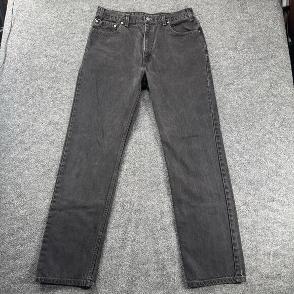 Vintage Levis Jeans Mens 36x34 Black 505 Straight Leg USA Made Y2K (FITS 34x32) - Picture 6 of 12